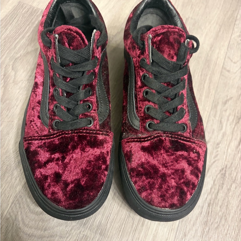 Vans Burgundy Velvet Sneakers